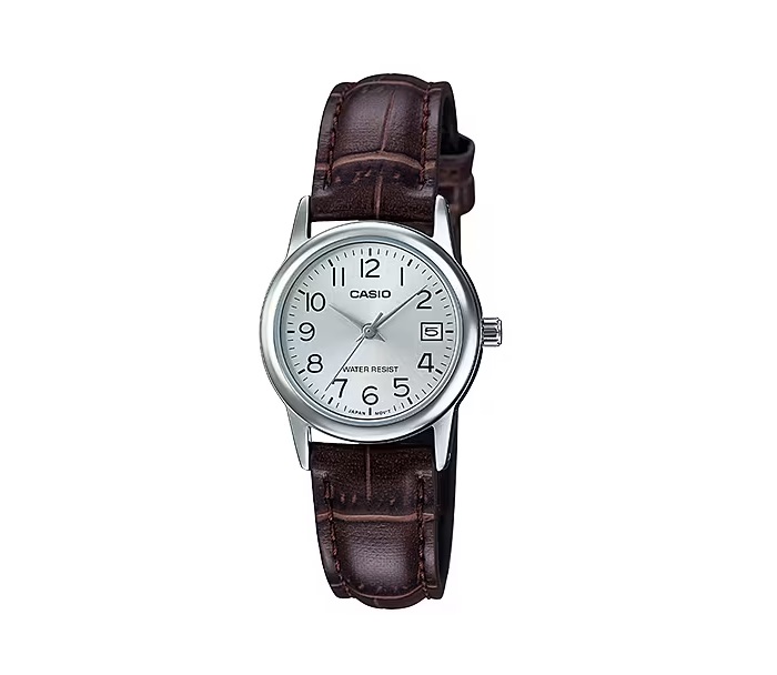 Relógio Casio com pulseira em couro marrom
